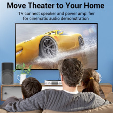Кабель Audio оптичний Toslink M/M - S/PDIF, 2м, Dolby Digital 5.1, обплетення, сірий Vention