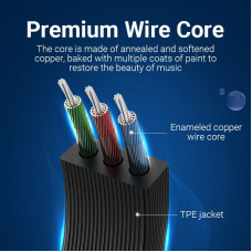 Кабель AUX Audio TRS M/M, кут 90°, 1.5м сірий, Aluminum Alloy Vention