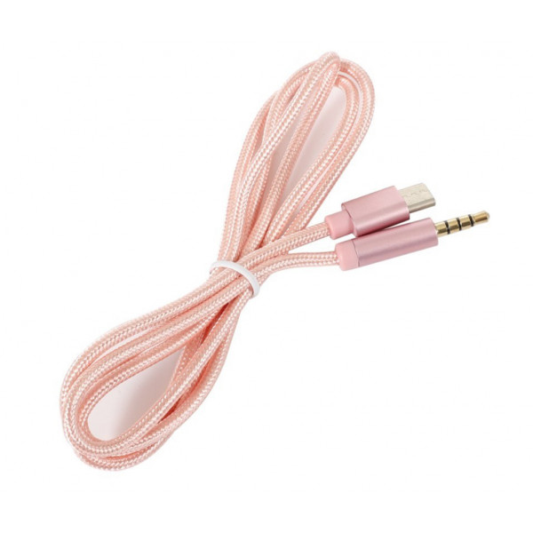 Кабель AUX Type-C - TRRS Audio M/M 1м Pink