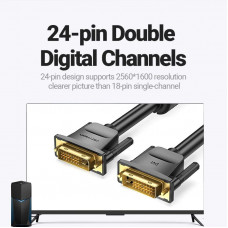 Кабель DVI-D 24M - 24M, 3.0м, 2K 60Hz, Gold-Plated, PVC Vention
