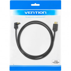Кабель HDMI M - M, 1.0м, V2.0, 4K 60Гц, кут 270°, PVC, чорний Vention