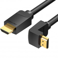 Кабель HDMI M - M, 1.0м, V2.0, 4K 60Гц, кут 270°, PVC, чорний Vention