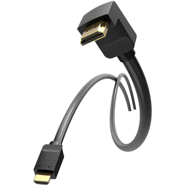 Кабель HDMI M - M, 1.0м, V2.0, 4K 60Гц, кут 270°, PVC, чорний Vention