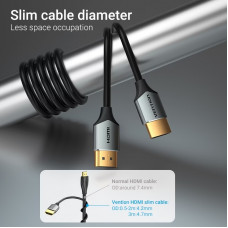 Кабель HDMI M - M, 1.5 м, V2.0, 4K 60 Гц, Aluminum Alloy, Ultra Thin, Vention