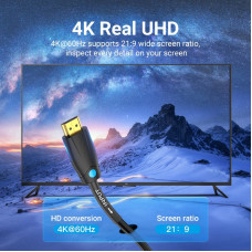 Кабель HDMI M - M, 5.0 м, V2.0, Engineering 4K 60Гц PVC Black Vention