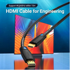 Кабель HDMI M - M, 5.0 м, V2.0, Engineering 4K 60Гц PVC Black Vention