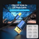 Кабель mini DisplayPort M - DisplayPort M 2.0м, 8K 60hz, (7680x4320) двонаправлений,голубий, Vention