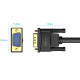 Кабель VGA 15M-15M, 1.0м, з ферритами, чорний Vention