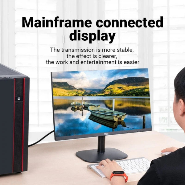 Кабель VGA 15M-15M, 20.0 м, з ферритами, чорний Vention
