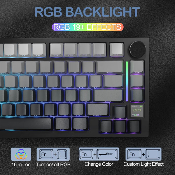 Клавіатура ігрова механічна Attack Shark X820 Ultra 81кл. RGB, Wireless, Shark Axis, Moonlight