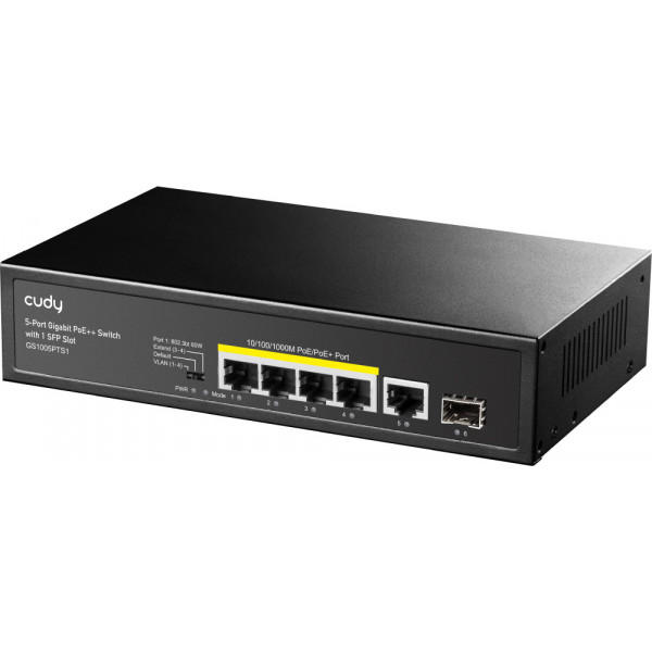 Комутатор Cudy GS1005PTS1, 5 порт Gigabit PoE+ Switch with 1 SFP Port 120W