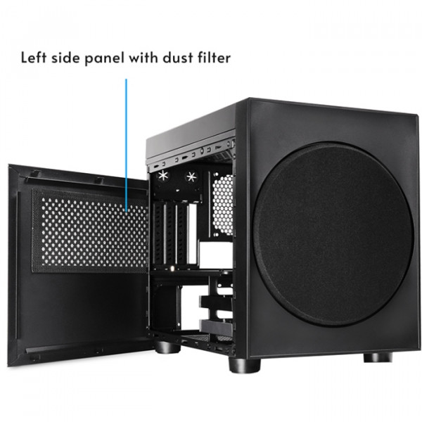 Корпус Chieftec THE CUBE CI-03B-OP, без БЖ, fan 20cm, mATX, Black