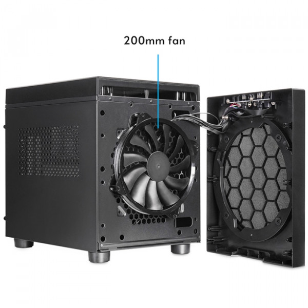 Корпус Chieftec THE CUBE CI-03B-OP, без БЖ, fan 20cm, mATX, Black
