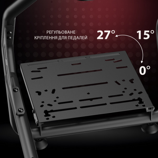 Крісло ігрове кокпіт AGN із кріпленням для керма, монітора, педалей та коробки передач чорне