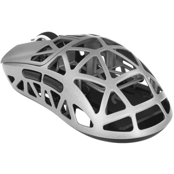 Мишка Attack Shark R2, Wireless/Bluetooth, 42000dpi. (PAW3950), 6кн., Silver gray
