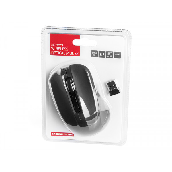 Мишка Modecom MC-WM9.1, бездротова, 4кн., 1600dpi, чорна