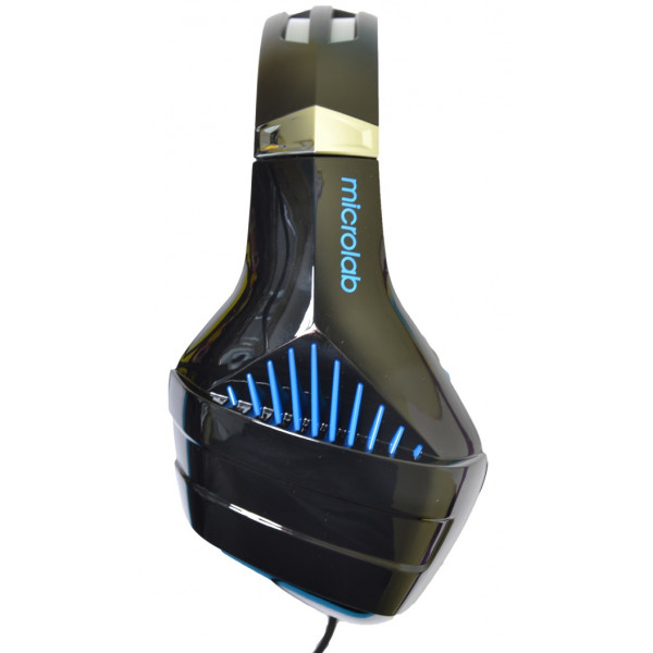 Навушники з мікрофоном Microlab G6 black+blue