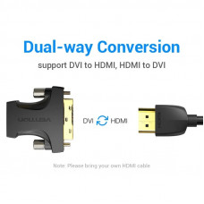 Перехідник HDMI M - DVI (24+1),1080P 60Гц, двосторонній, Vention