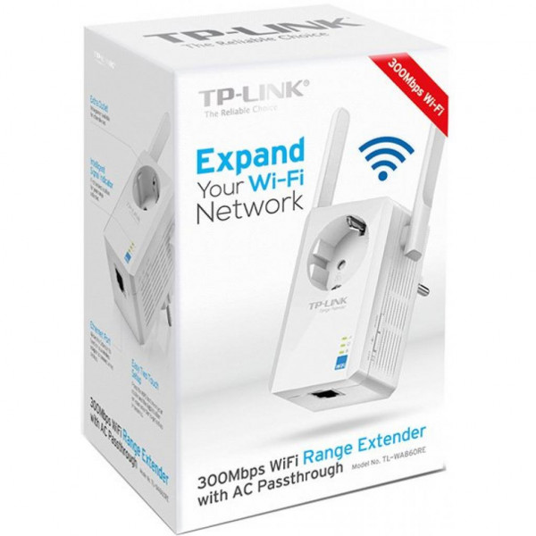 Підсилювач Wi-Fi сигналу TP-Link TL-WA860RE N300 1хFE LAN ext. ant x2 розетка