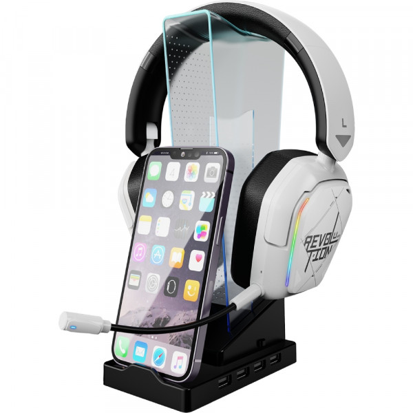 Підставка для гарнітури XTRIKE ME RGB 4xUSB2.0 HUB, USB кабель 1,5м,чорна
