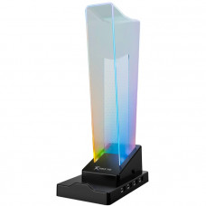 Підставка для гарнітури XTRIKE ME RGB 4xUSB2.0 HUB, USB кабель 1,5м,чорна