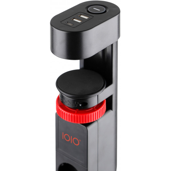 Power filtr 1,5м IOIO SL3000, 1.5м, чорний (3 зах роз + 2 порти USB-A та 1 порт USB-C)