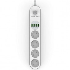 Power filtr 2.0м ProLogix Premium (PR-SE4432W) 4 розетки, 4 USB, білий