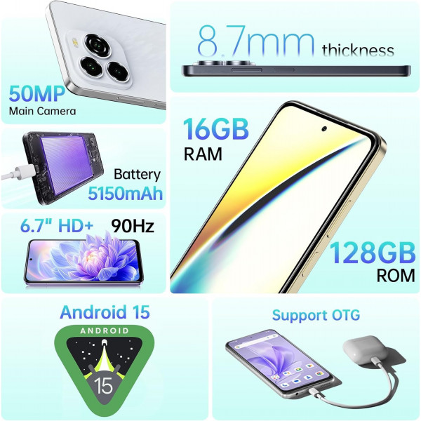 Смартфон Oukitel C65 6.7" HD+ /4GB/128GB/ T606 /5150mAh/ 50+8Мп/ Gold