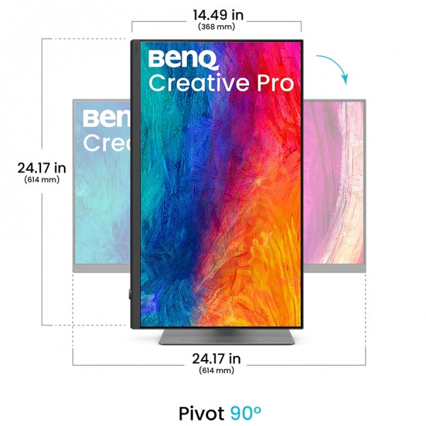 TFT 27" BenQ PD2732U, IPS, 4K, HDMI, DP, USB-C, HAS, Pivot, темно-сірий
