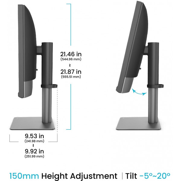 TFT 27" BenQ PD2732U, IPS, 4K, HDMI, DP, USB-C, HAS, Pivot, темно-сірий