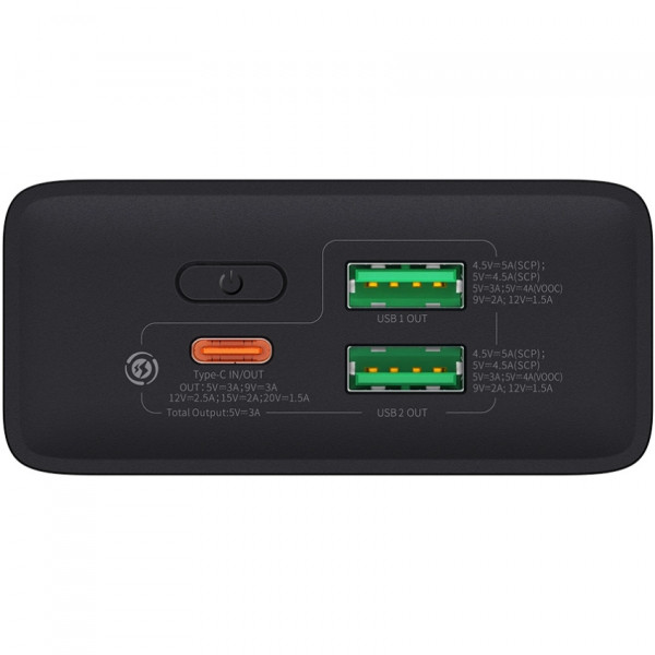 УМБ Baseus Adaman 2 20000mAh 30W PD,QC3.0, 2xUSB,1xType-C,SCP,Oppo Super VOOC black