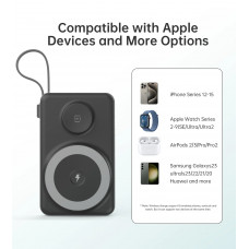 УМБ Choetech Magnetic Wireless 10000mAh 22.5W,PD,QC3.0 USB-A,2xUSB-C AppleWatchcharg,build in type-C