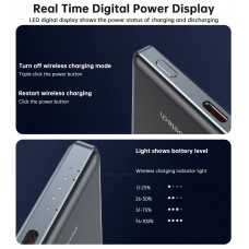 УМБ Choetech Magnetic Wireless 5000mAh 20W PD Qi-15W USB-C In/Out, тонкий, чорний