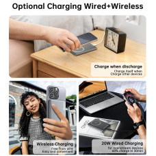 УМБ Choetech Magnetic Wireless 5000mAh 20W PD Qi-15W USB-C In/Out, тонкий, чорний
