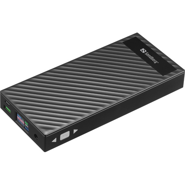 УМБ Sandberg 30000mAh 200W PD+Laptop DC, UPS mode, DC 3V-25V/4.8A USB QC3.0,Type-C in/out, диспле