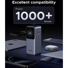 УМБ Ugreen 20000mAh 130W PD/QC, USB-A, USB-С In/Out with built-in USB-C cable (PB723) Gray