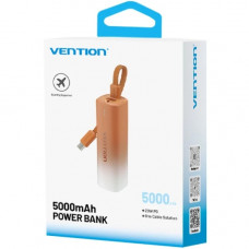 УМБ Vention 5000mAh 20W PD, USB-C In/Out, Lightning In/Out, with cable, Gold