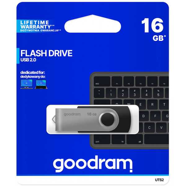 USB Flash GoodRAM 16GB USB 2.0 Twister Black, Retail