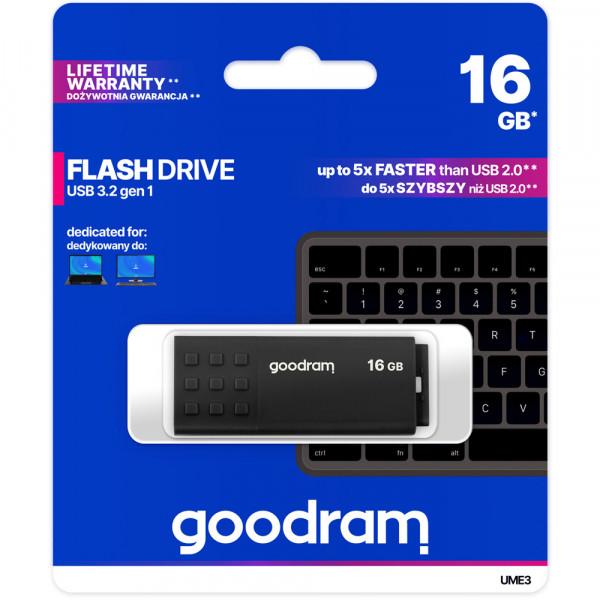 USB Flash GoodRAM 16GB USB 3.0 UME3 Black, Retail