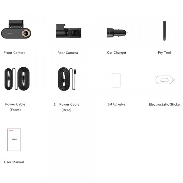 Відеореєстратор DDPAI Dashcam N5 Pro + камера заднього виду