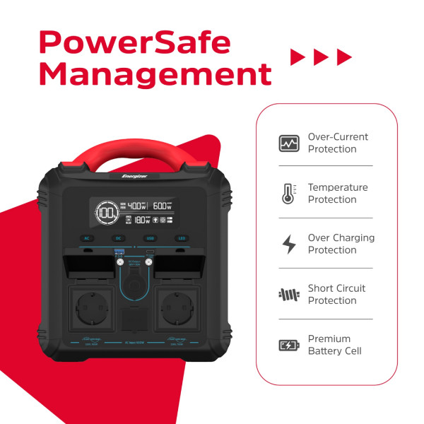 Зарядна станція Energizer 700Вт (551 Вт/г) AC, LMFP,MPPT,USB-C PD 100Вт