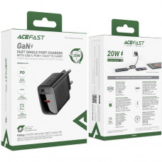 Зарядний пристрій 1xUSB-C 20W + Type-C cable A82 Fast Charger Black Acefast
