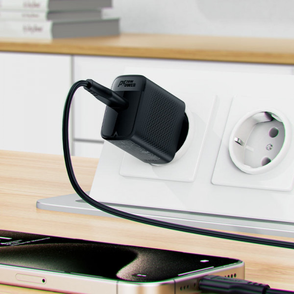 Зарядний пристрій 1xUSB-C 20W + Type-C cable A82 Fast Charger Black Acefast
