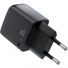 Зарядний пристрій 2xUSB 25W (USB-C+USB-A) with digital display Gan A114 Black Acefast