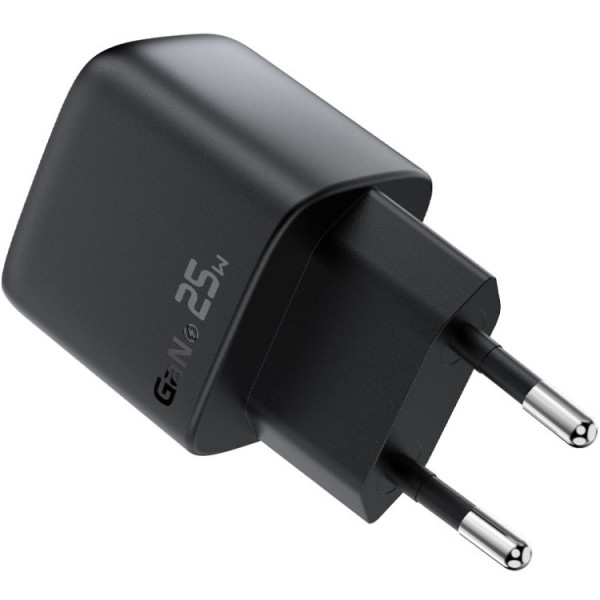 Зарядний пристрій 2xUSB 25W (USB-C+USB-A) with digital display Gan A114 Black Acefast