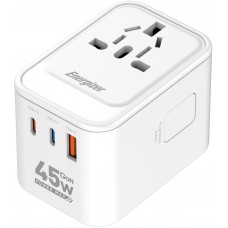 Зарядний пристрій 3xUSB 45W GaN (2хUSB-C+USB-A) PD3.0/QC3.0, universal plugs US/EU/AU/UK Energizer