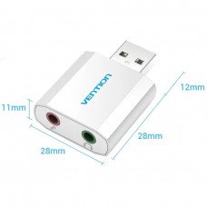 Звукова карта USB AUX jack, 2*TRS (Mic + Ear), Aluminum alloy Vention