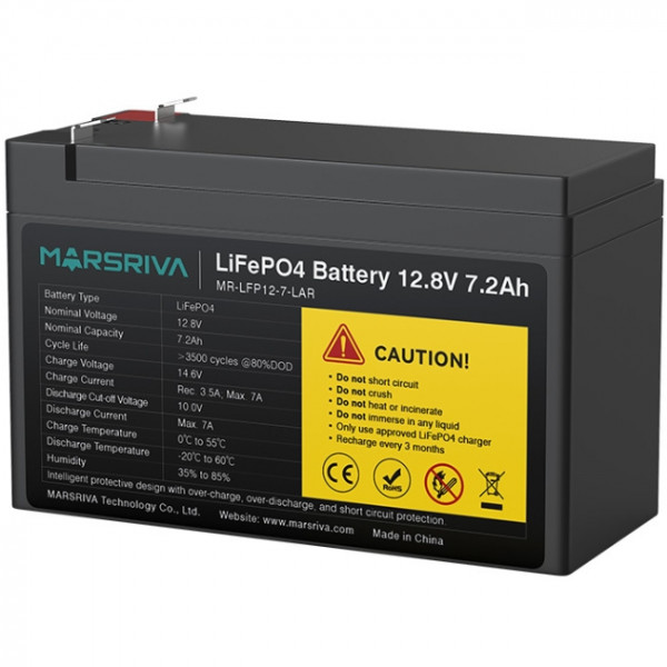 Акумуляторна батарея Marsriva 12.8V, 7.2A, літієва батарея
