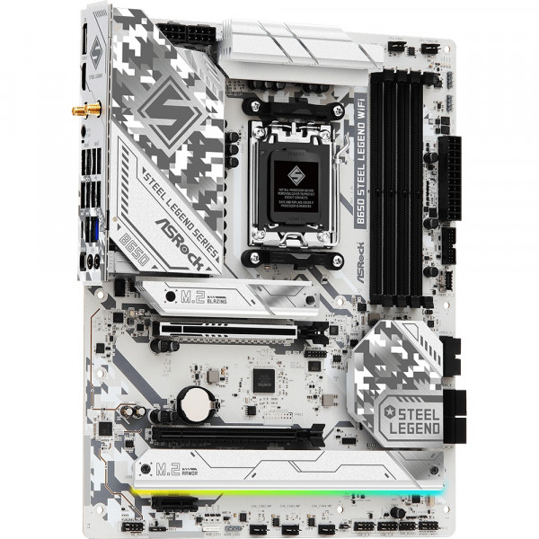 ASRock B650 Steel Legend WIFI (AM5/B650, 4*DDR5, 2xPCIex16, HDMI/DP, 4xSATAІІІ,3xM.2, 2.5GLan, ATX)