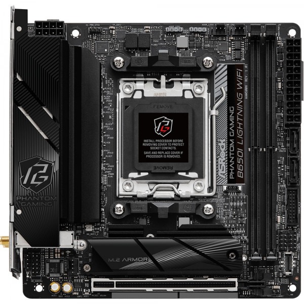 ASRock B650I LIGHTNING WIFI(AM5/B650, 2*DDR5, 1xPCIex16, HDMI/DP, 2xSATAІІІ,2xM.2, 2.5GLan, mITX)